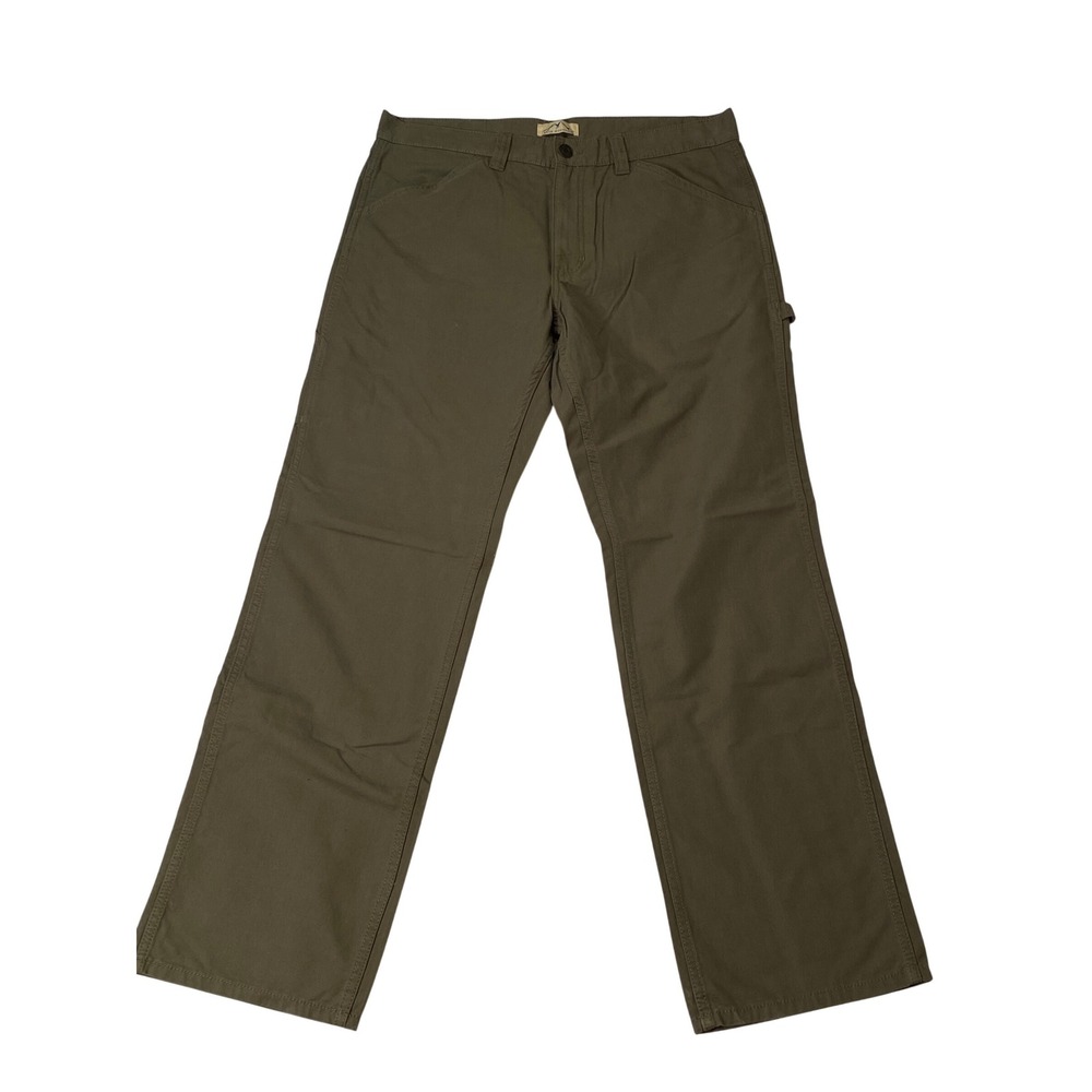 Blue Mountain Mens Carpenter Pants Olive Green‎ Cotton Canvas Work Utility 36x34